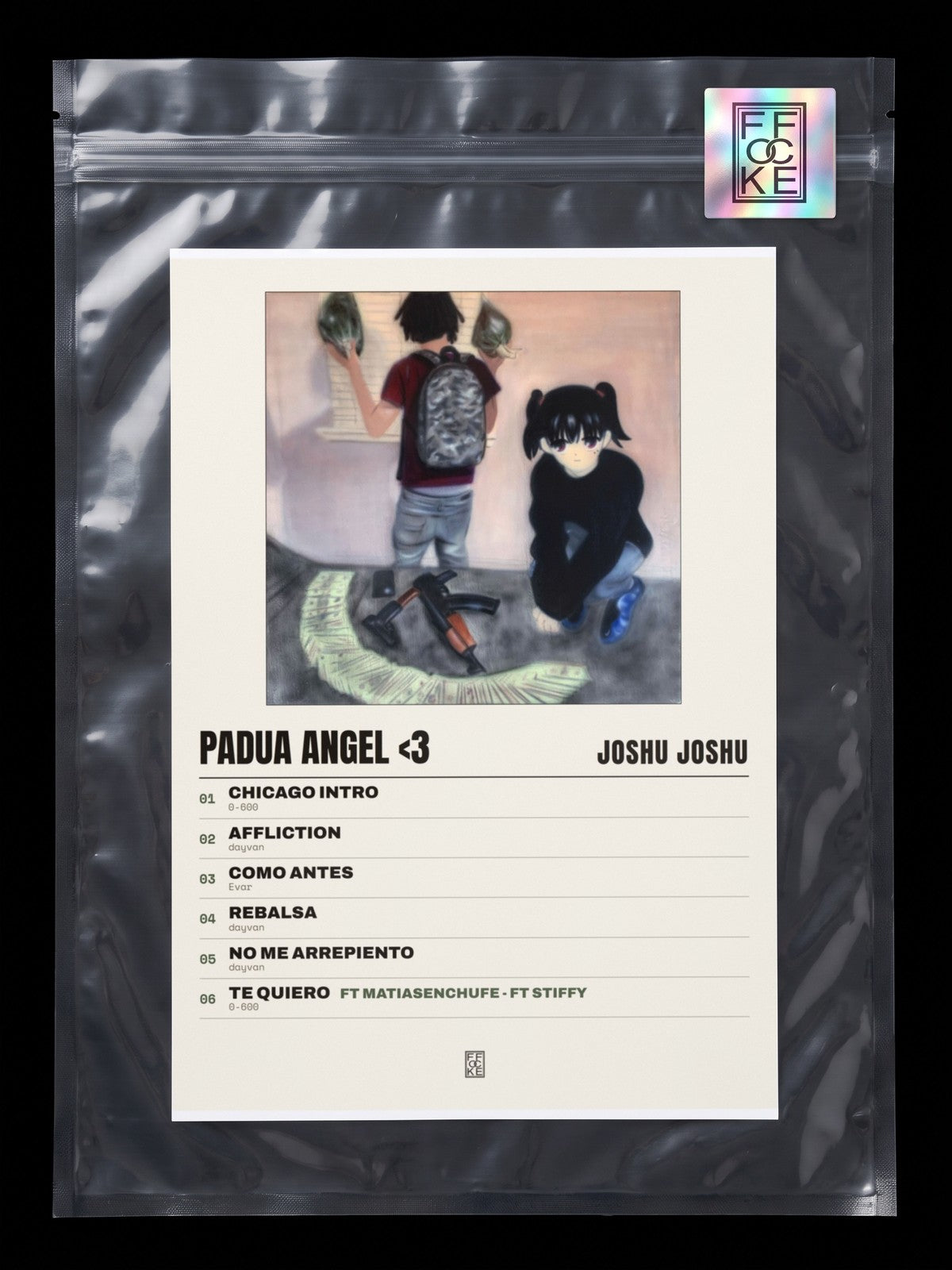 Póster de Padua Angel <3 de Joshu Joshu en una bolsa sellada con sticker FFOCKE