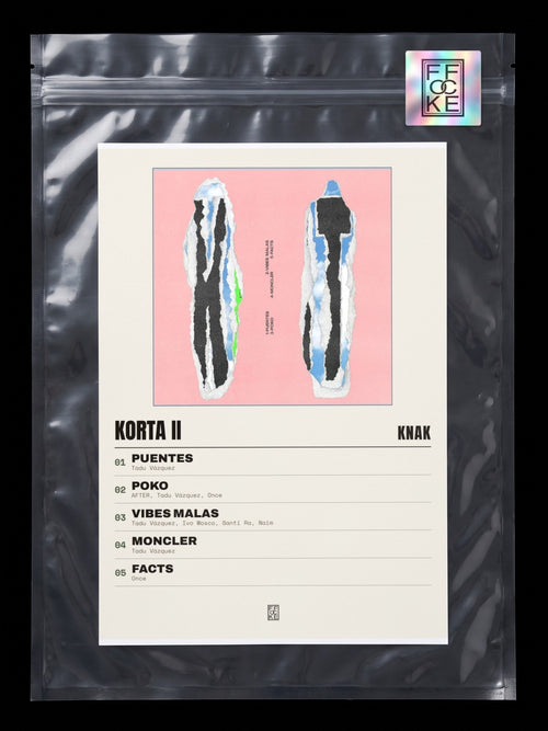 Póster de Korta II de Knak en una bolsa sellada con sticker FFOCKE