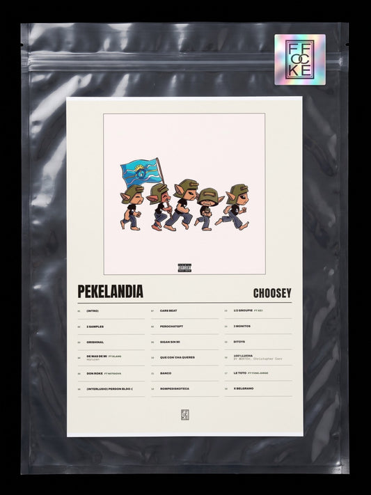 Póster de Pekelandia de choosey en una bolsa sellada con sticker FFOCKE