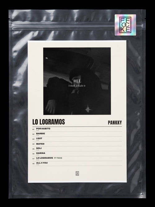 Póster de LO LOGRAMOS de Pankky en una bolsa sellada con sticker FFOCKE