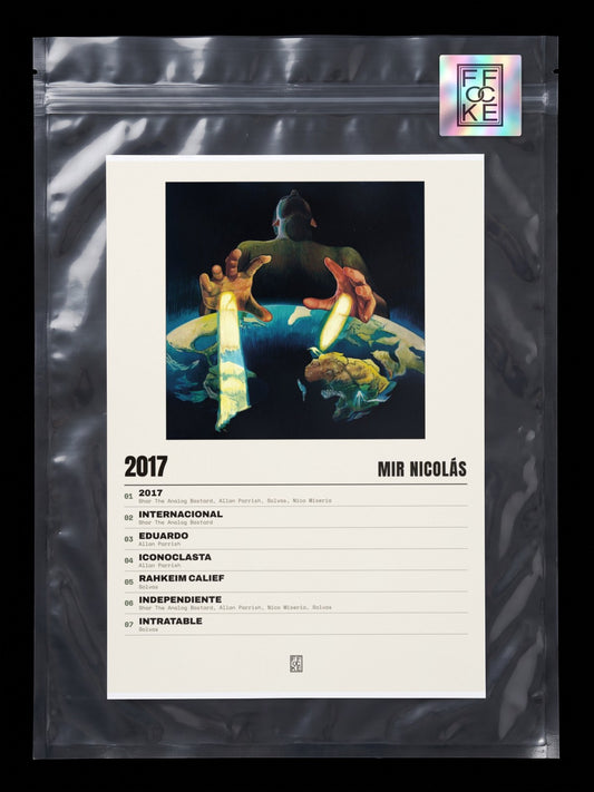Póster de 2017 de Mir Nicolás en una bolsa sellada con sticker FFOCKE