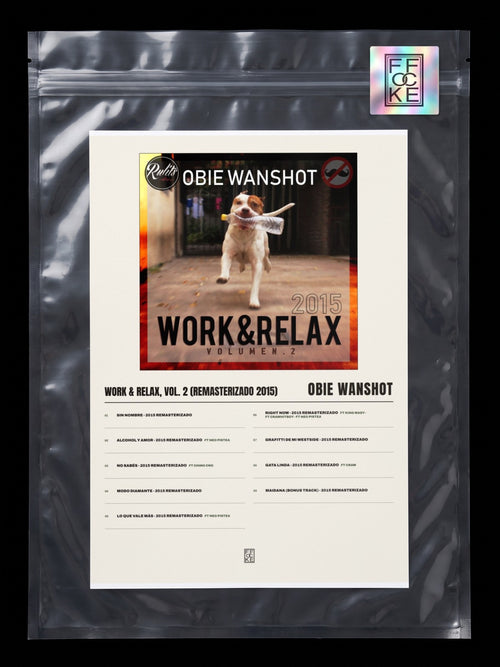 Póster de Work & Relax, Vol. 2 (Remasterizado 2015) de Obie Wanshot en una bolsa sellada con sticker FFOCKE