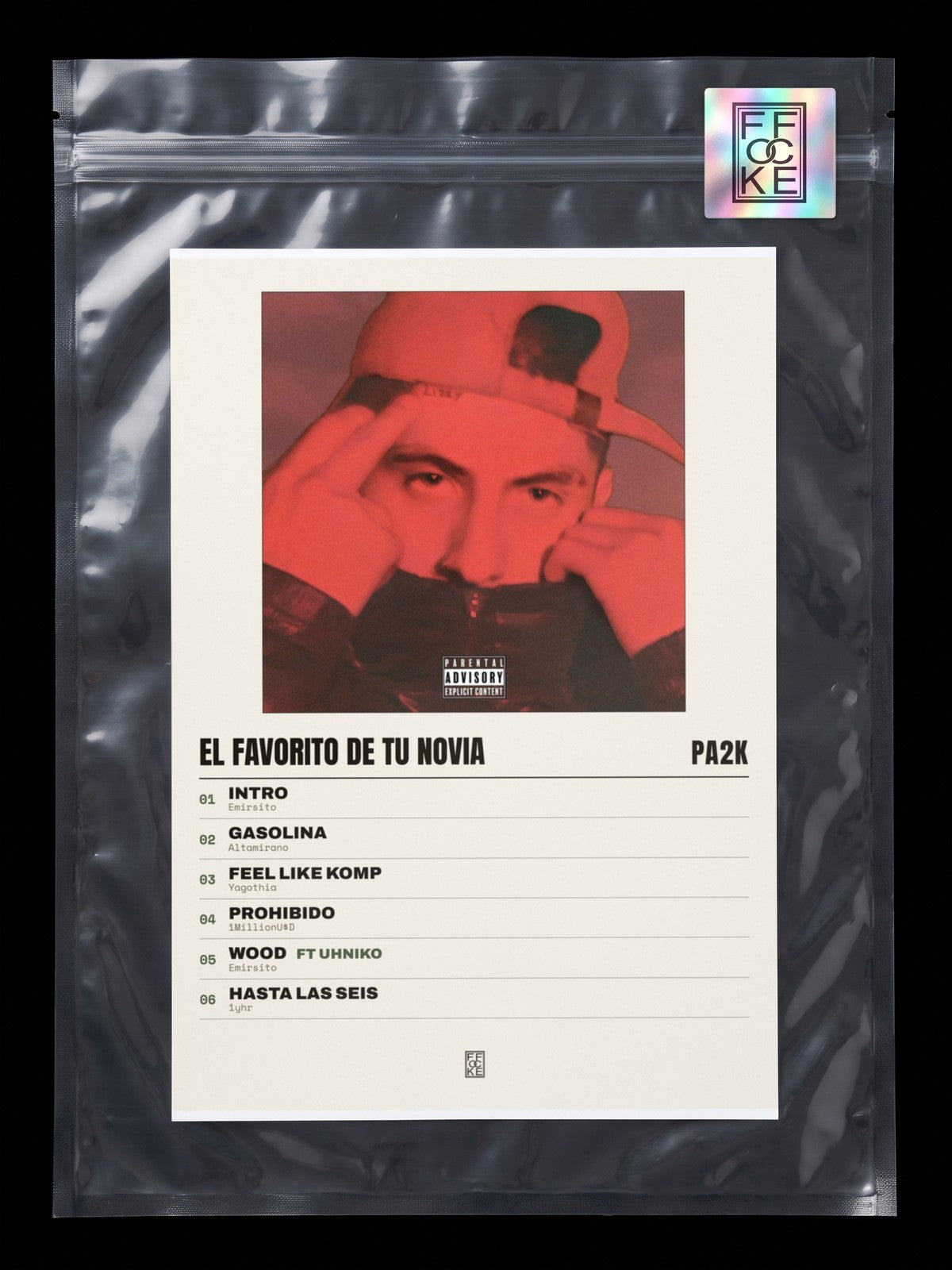 Póster de EL FAVORITO DE TU NOVIA de Pa2k en una bolsa sellada con sticker FFOCKE