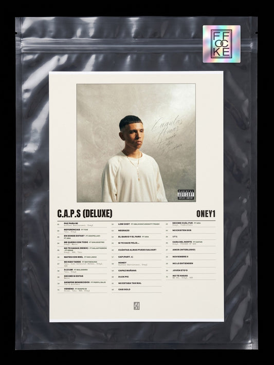Póster de C.A.P.S (DELUXE) de Oney1 en una bolsa sellada con sticker FFOCKE