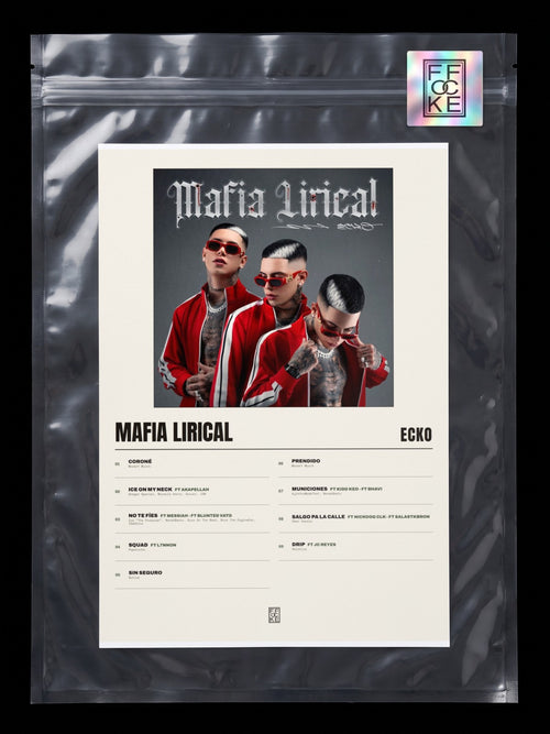 Póster de Mafia Lirical de ECKO en una bolsa sellada con sticker FFOCKE
