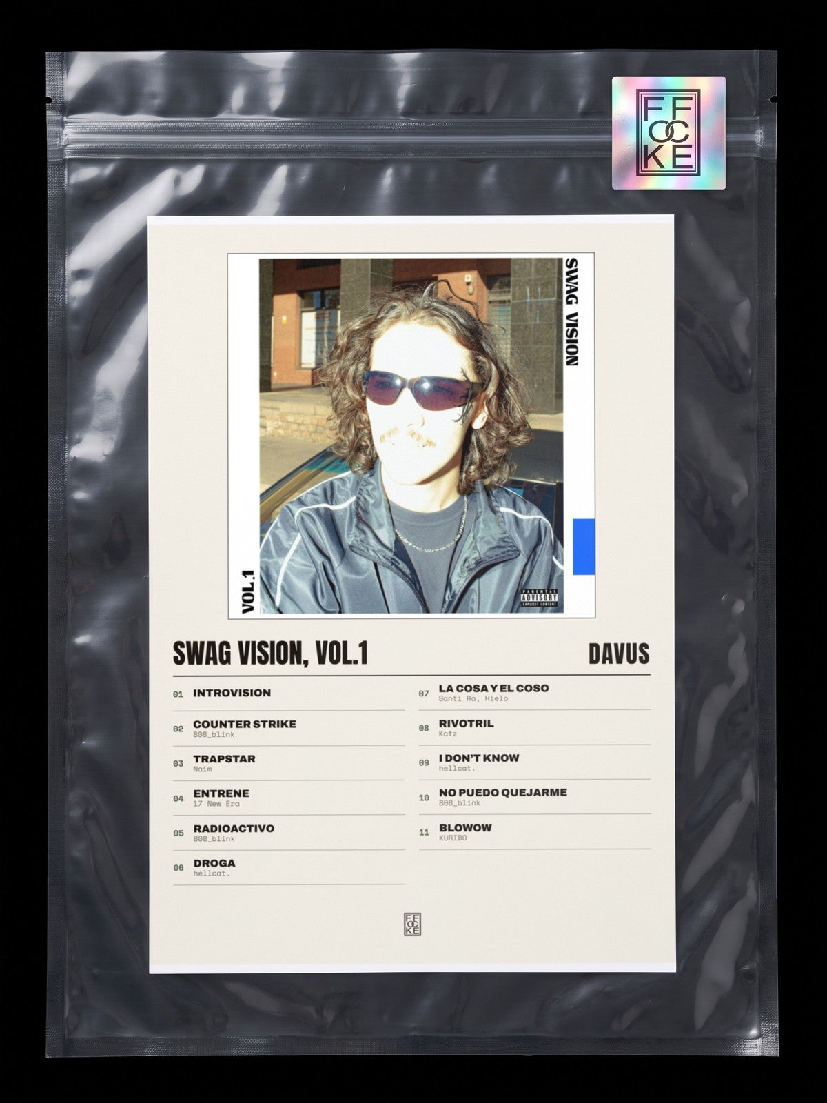 Póster de Swag Vision, Vol.1 de Davus en una bolsa sellada con sticker FFOCKE