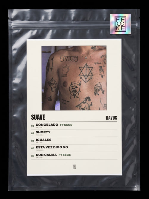 Póster de Suave de Davus en una bolsa sellada con sticker FFOCKE