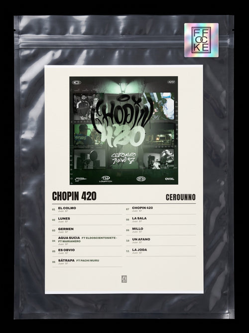 Póster de Chopin 420 de Cerounno en una bolsa sellada con sticker FFOCKE