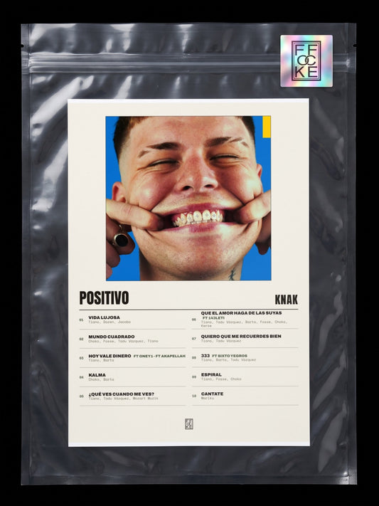 Póster de POSITIVO de Knak en una bolsa sellada con sticker FFOCKE