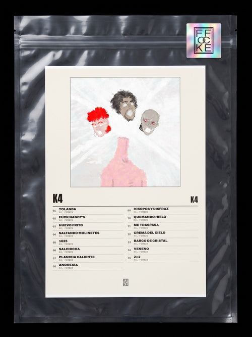 Póster de K4 de K4 en una bolsa sellada con sticker FFOCKE
