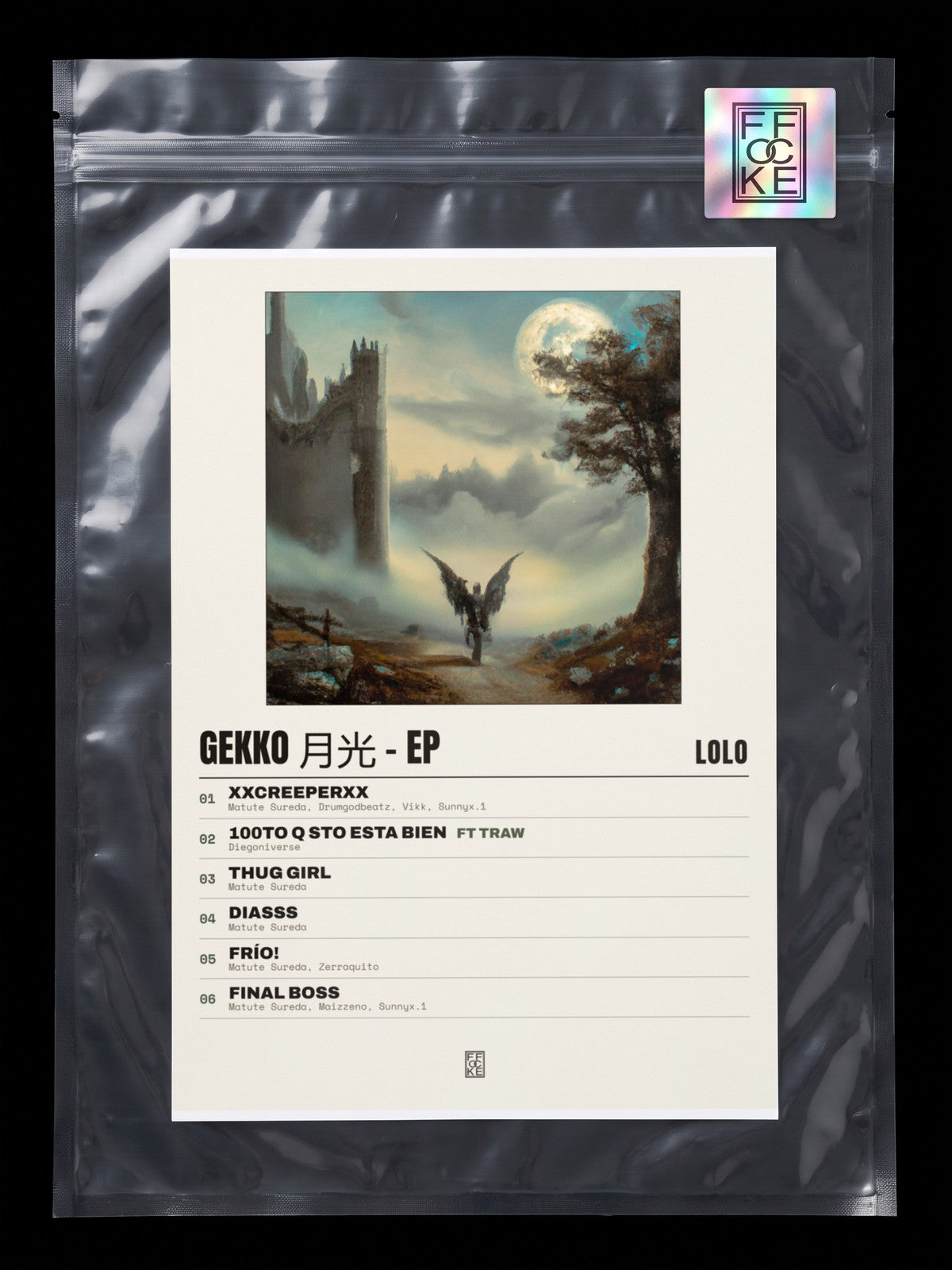 Póster de Gekko 月光 - EP de LoLo en una bolsa sellada con sticker FFOCKE
