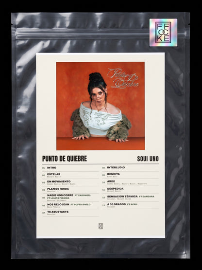 Póster de PUNTO DE QUIEBRE de Soui Uno en una bolsa sellada con sticker FFOCKE