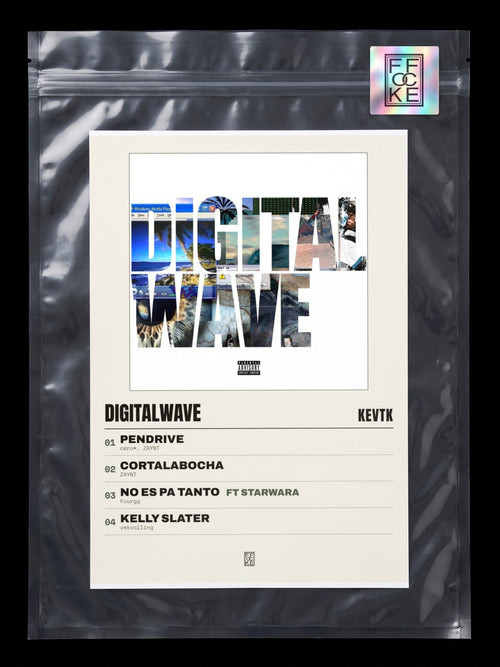 Póster de DiGiTALWAvE de KevTK en una bolsa sellada con sticker FFOCKE