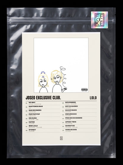 Póster de JOSEO EXCLUSIVE CLUB. de LoLo en una bolsa sellada con sticker FFOCKE