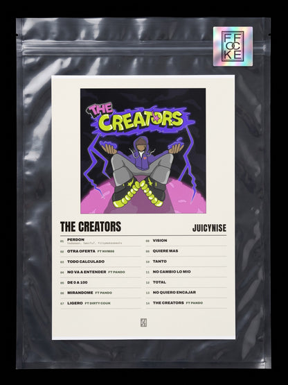 Póster de The Creators de JuicyNise en una bolsa sellada con sticker FFOCKE