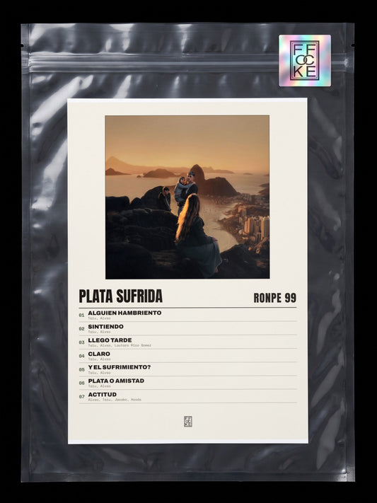 Póster de Plata Sufrida de Ronpe 99 en una bolsa sellada con sticker FFOCKE