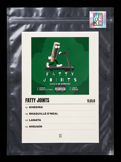 Póster de Fatty Joints de 1lulo en una bolsa sellada con sticker FFOCKE