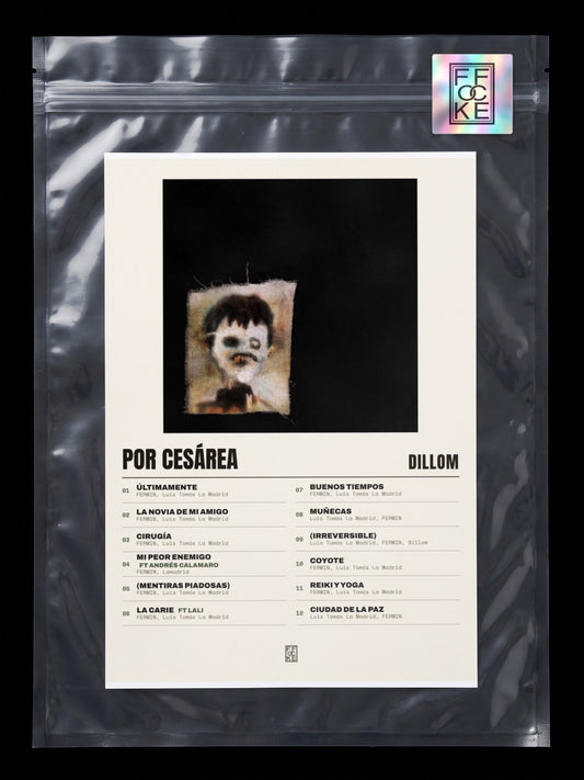 Póster de Por cesárea de Dillom en una bolsa sellada con sticker FFOCKE
