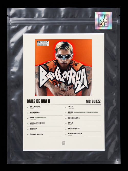 Póster de Baile de Rua II de MC Buzzz en una bolsa sellada con sticker FFOCKE