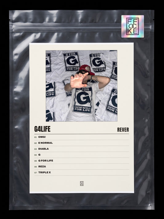 Póster de G4LIFE de Rever en una bolsa sellada con sticker FFOCKE