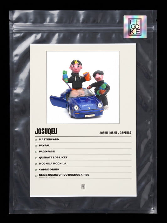 Póster de Josuqeu de Joshu Joshu × 372luca en una bolsa sellada con sticker FFOCKE