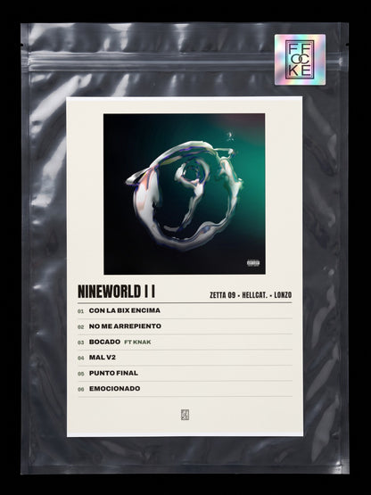 Póster de Nineworld I I de Zetta 09 × hellcat. × Lonzo en una bolsa sellada con sticker FFOCKE
