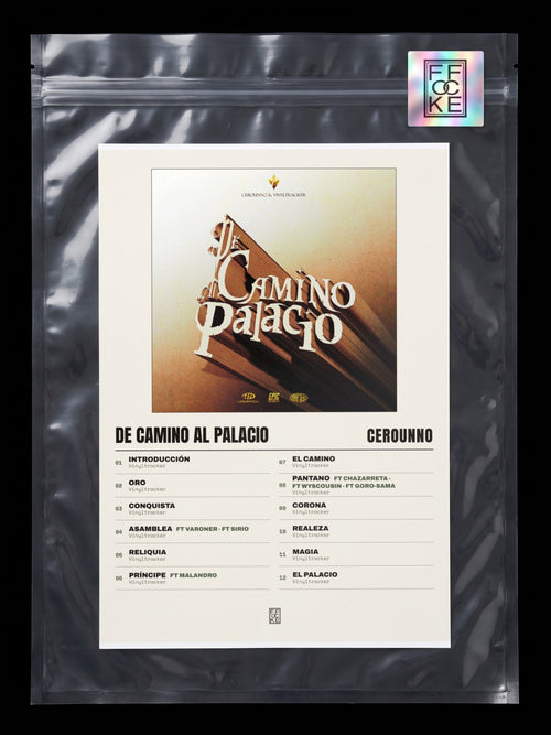 Póster de De Camino Al Palacio de Cerounno en una bolsa sellada con sticker FFOCKE