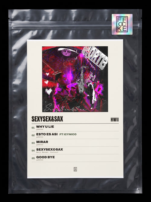 Póster de Sexysex&Sax de Hwii en una bolsa sellada con sticker FFOCKE