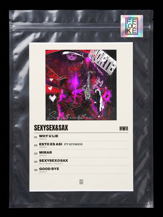 Póster de Sexysex&Sax de Hwii en una bolsa sellada con sticker FFOCKE