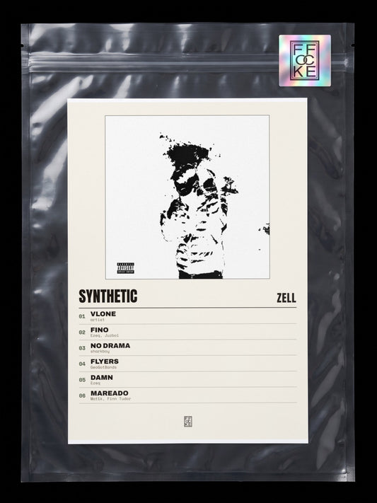 Póster de Synthetic de Zell en una bolsa sellada con sticker FFOCKE