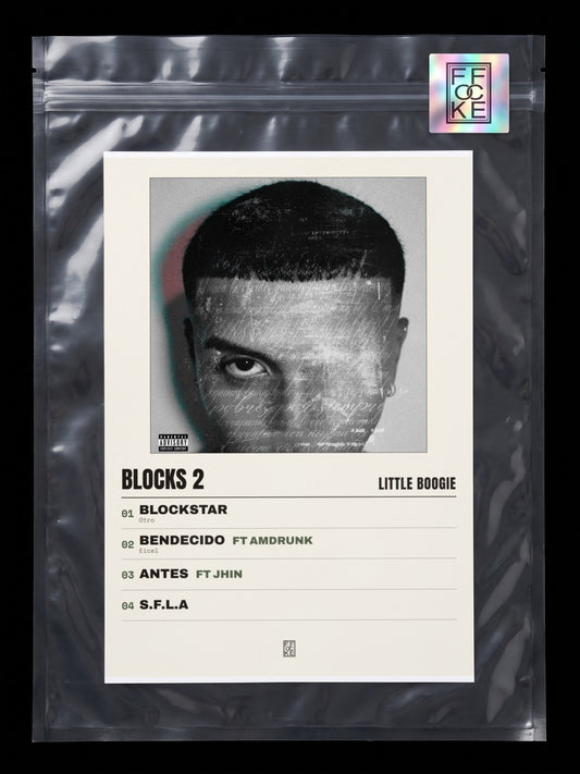 Póster de Blocks 2 de Little Boogie en una bolsa sellada con sticker FFOCKE