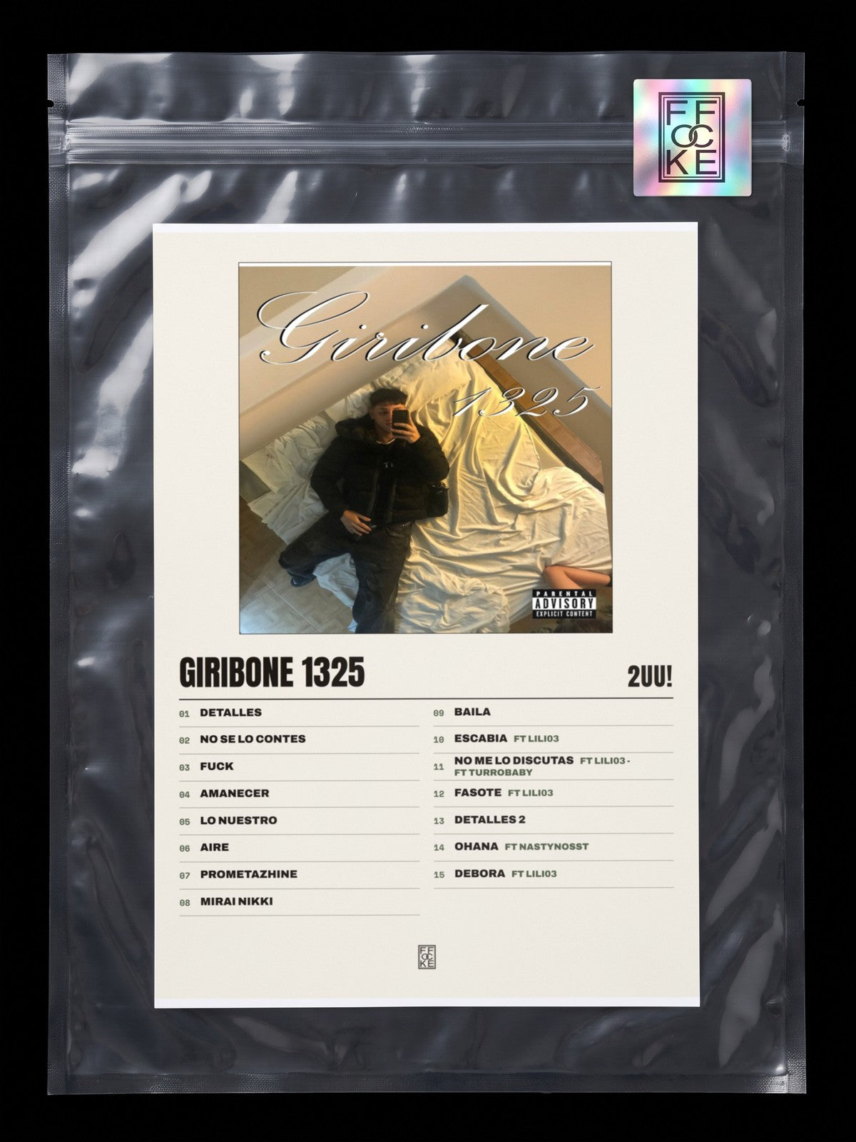 Póster de Giribone 1325 de 2UU! en una bolsa sellada con sticker FFOCKE