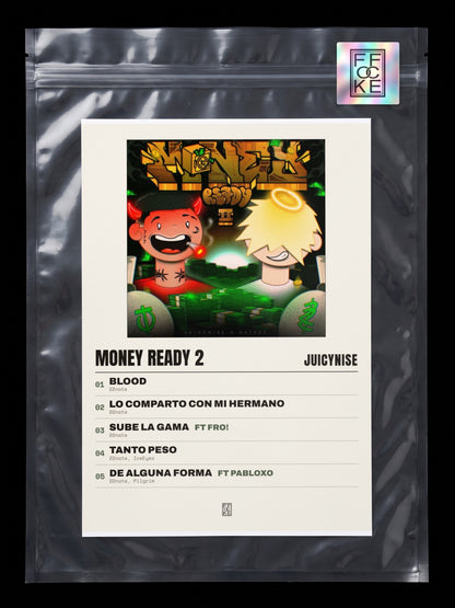 Póster de Money Ready 2 de JuicyNise en una bolsa sellada con sticker FFOCKE