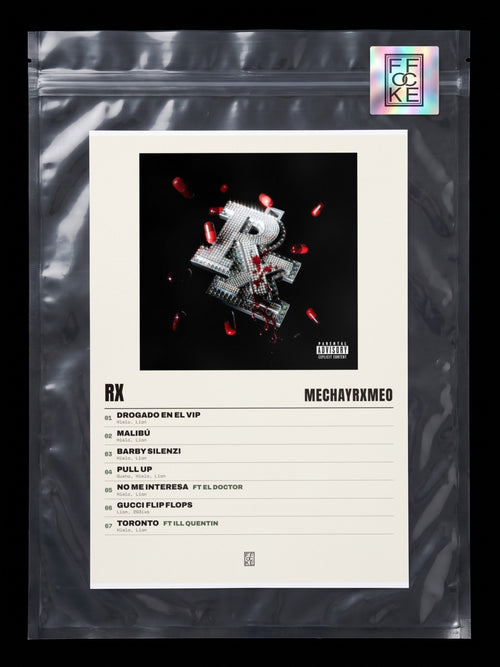Póster de RX de MECHAYRXMEO en una bolsa sellada con sticker FFOCKE