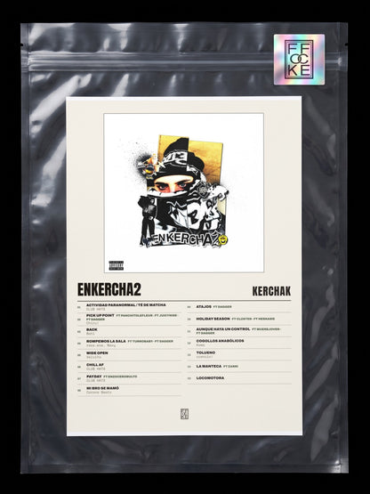 Póster de Enkercha2 de KERCHAK en una bolsa sellada con sticker FFOCKE