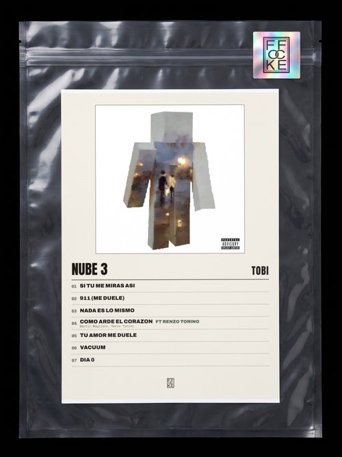 Póster de nube 3 de Tobi en una bolsa sellada con sticker FFOCKE