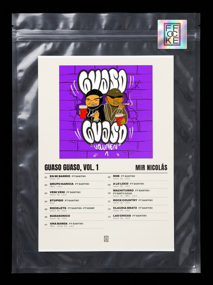 Póster de GUASO GUASO, VOL. 1 de Mir Nicolás en una bolsa sellada con sticker FFOCKE