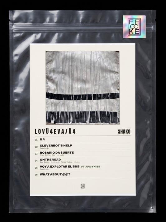 Póster de l o v ü 4 e v a / ü 4 de Shako en una bolsa sellada con sticker FFOCKE