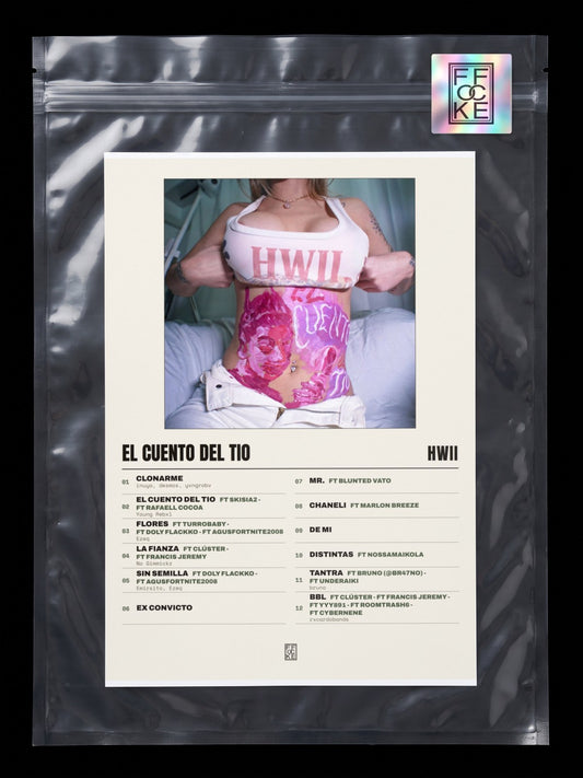 Póster de El Cuento del Tio de Hwii en una bolsa sellada con sticker FFOCKE