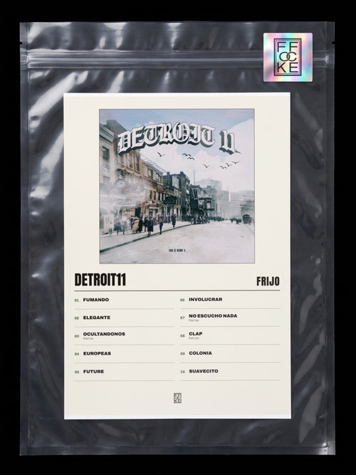 Póster de Detroit11 de Frijo en una bolsa sellada con sticker FFOCKE