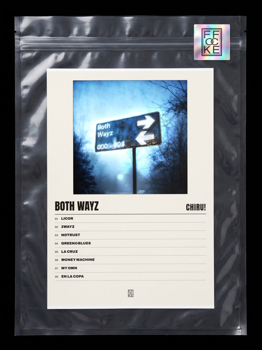 Póster de BOTH WAYZ de Chiru! en una bolsa sellada con sticker FFOCKE