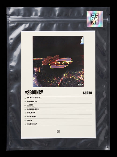 Póster de #2Bouncy de Shako en una bolsa sellada con sticker FFOCKE
