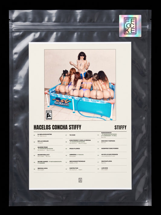 Póster de HACELOS CONCHA STIFFY de Stiffy en una bolsa sellada con sticker FFOCKE