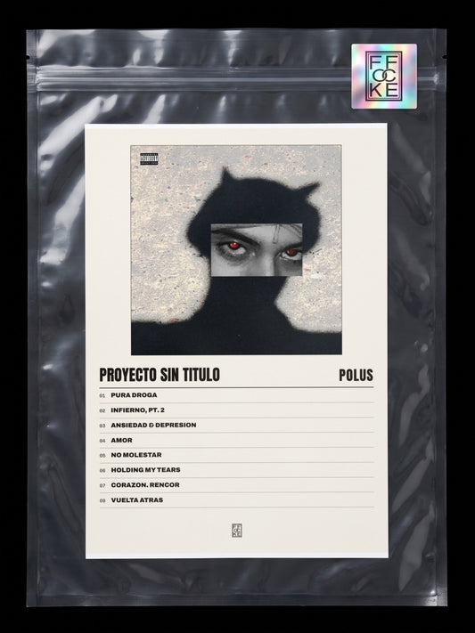 Póster de Proyecto Sin Titulo de Polus en una bolsa sellada con sticker FFOCKE