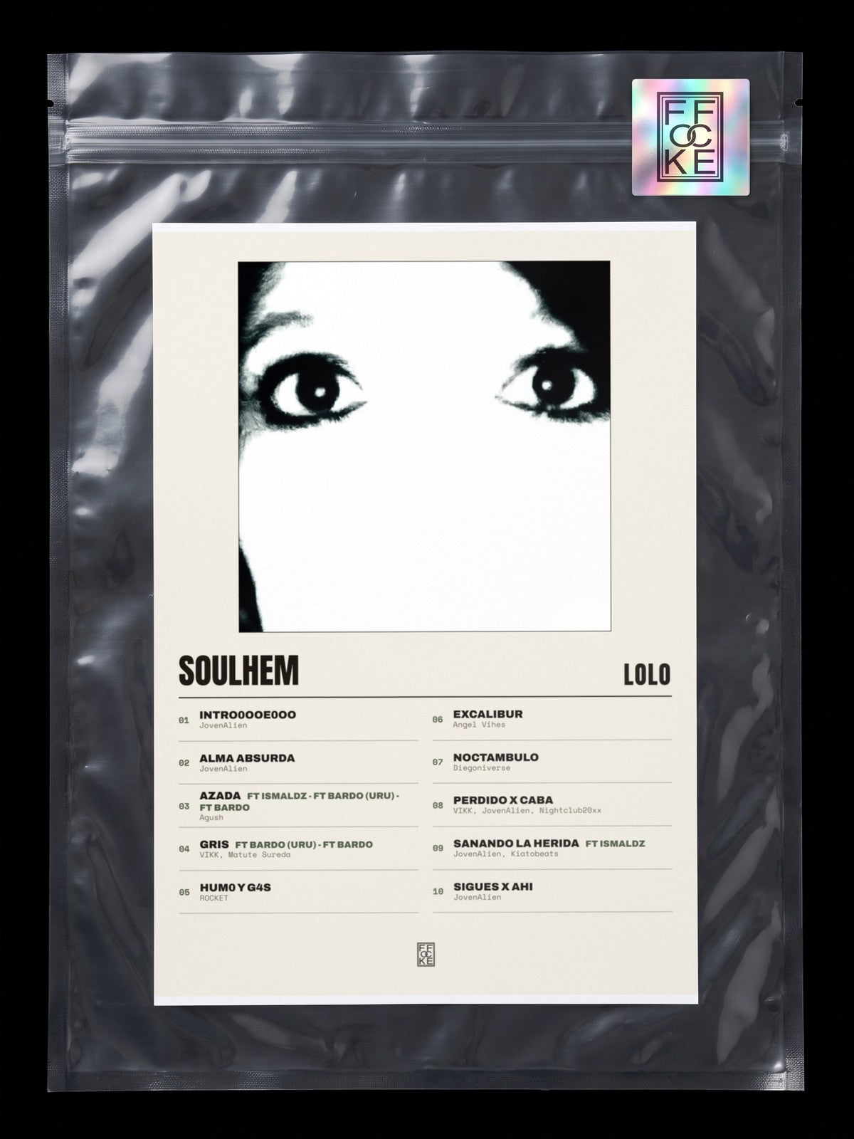 Póster de SOULHEM de LoLo en una bolsa sellada con sticker FFOCKE