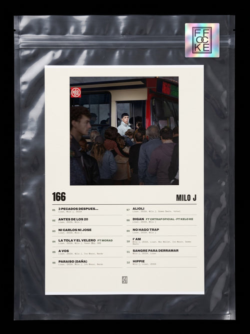 Póster de 166 de Milo j en una bolsa sellada con sticker FFOCKE
