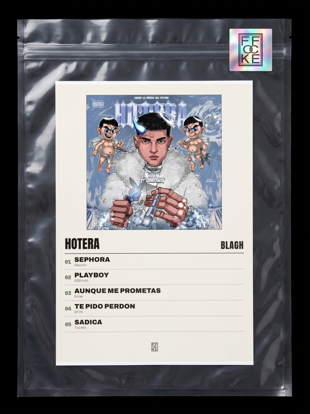 Póster de HOTERA de Blagh en una bolsa sellada con sticker FFOCKE