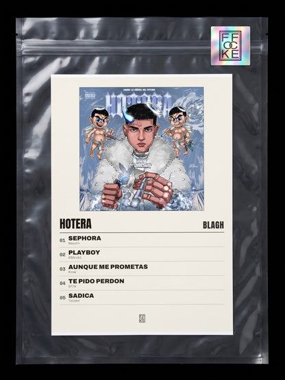 Póster de HOTERA de Blagh en una bolsa sellada con sticker FFOCKE