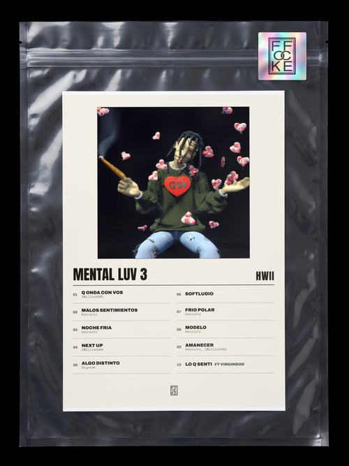 Póster de Mental Luv 3 de Hwii en una bolsa sellada con sticker FFOCKE