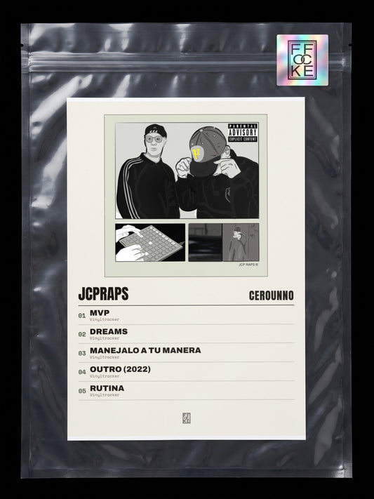 Póster de jcpraps de Cerounno en una bolsa sellada con sticker FFOCKE